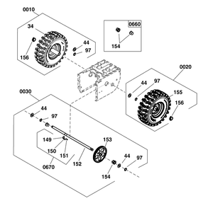 Wheels And Tires Group Diagram and Parts List for 1696620-03-M27/1150MD 2020 Briggs and Stratton Snow Blower